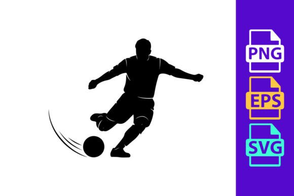 Capture Athletic Energy with Soccer Player Kicking a Ball in Motion S