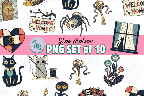 Christmas Winter Spring Stop Motion Set: Creative PNGs