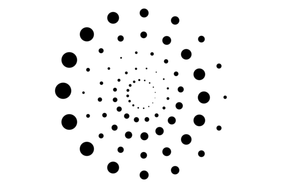 Dotted Circles. Spiral Dot Shape. Motion: A Dynamic Design Asset
