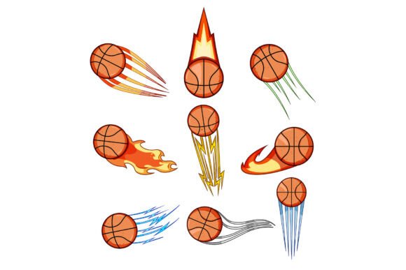 Dynamic Basketballs Showing Motion: Capturing Athletic Energy