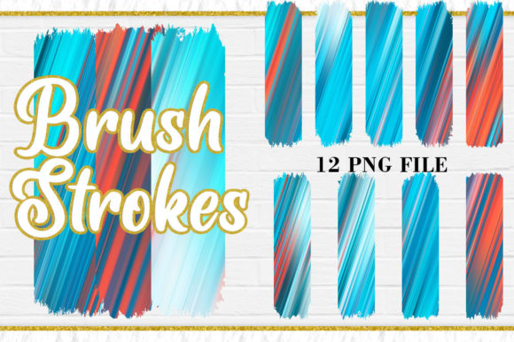 Dynamic Blue Motion Brush Strokes for Designers