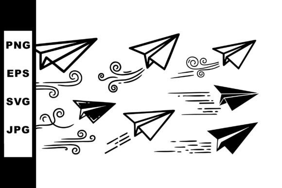 Dynamic Paper Airplanes Flying with Wind Motion Graphics