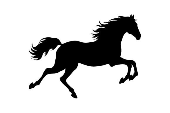Horse in Motion Silhouette: A Dynamic Graphic Set