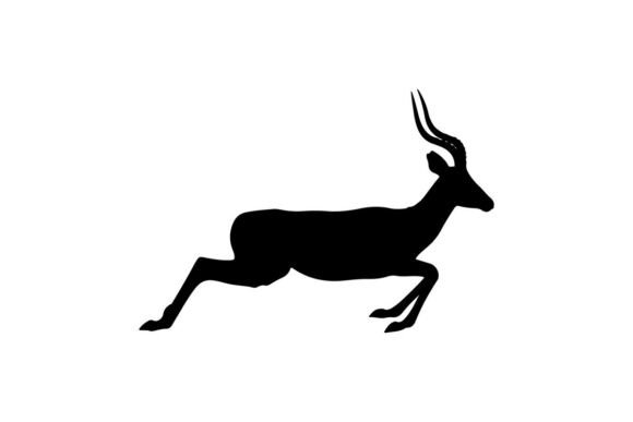 Silhouette of an Antelope in Motion on W: Dynamic Vector Art