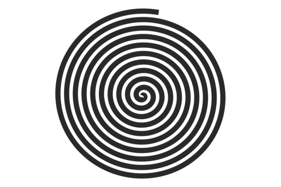 The Visual Power of Spiral Motion Illusion. Black Round Heli