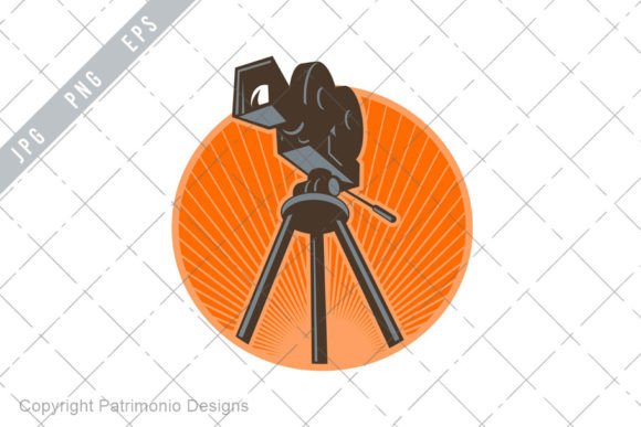 Vintage 35mm Motion Picture Camera Retro: A Design Asset with Cinematic Soul